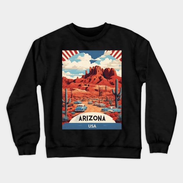 Arizona United States of America Tourism Vintage Poster Crewneck Sweatshirt by TravelersGems